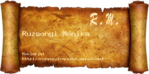 Ruzsonyi Mónika névjegykártya